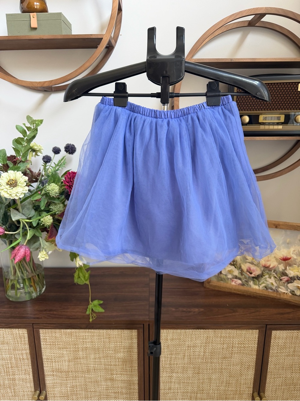 J.Crew Crewcuts Girls L Blue Tulle Tutu Skirt Fully Lined
